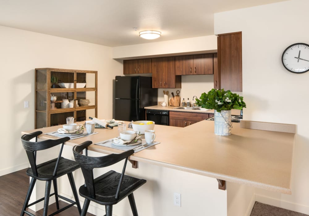 A kitchen at Traditions at Hazelwood in Portland, Oregon 