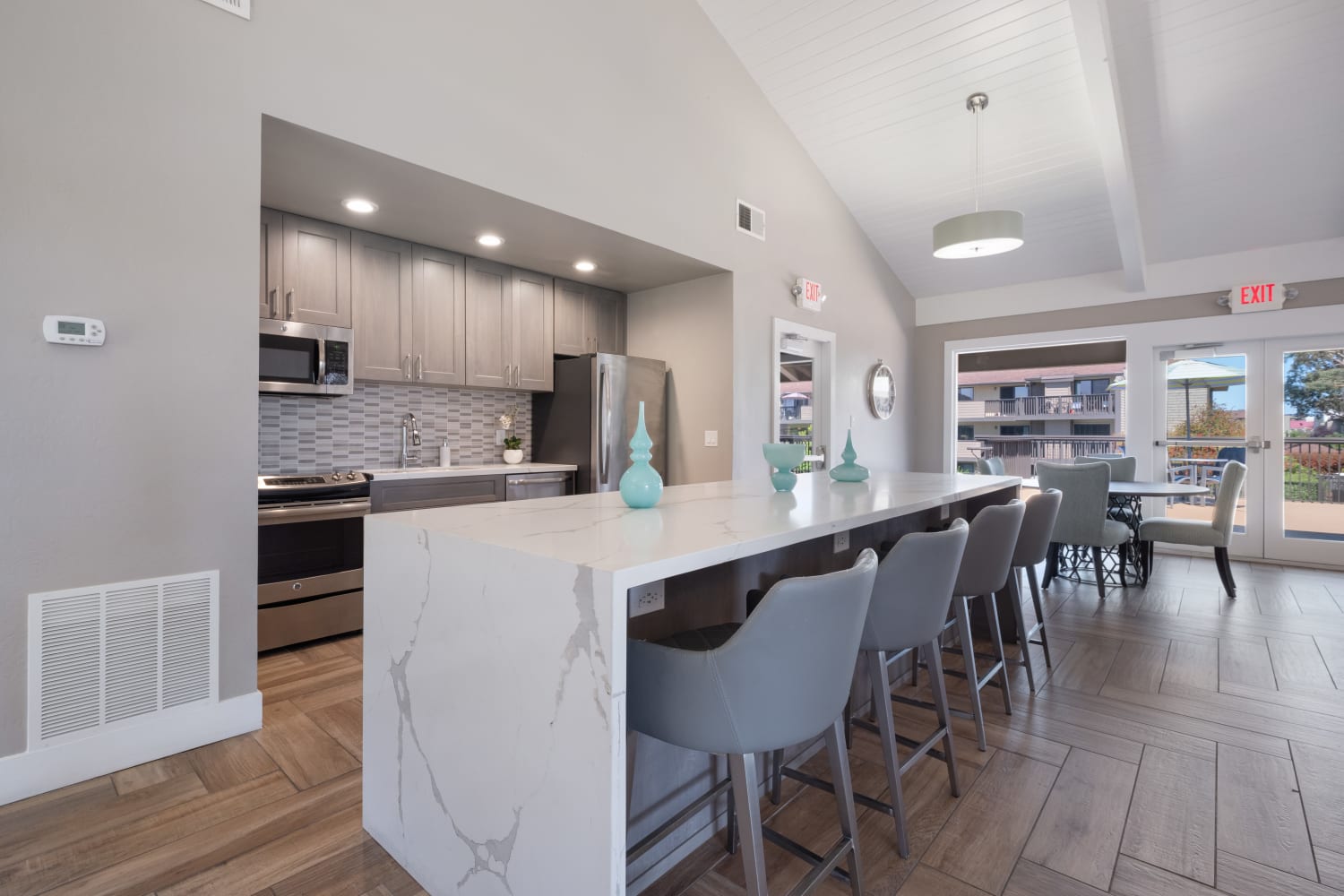 Clubhouse interior at Harbor Cove Apartments in Foster City, California