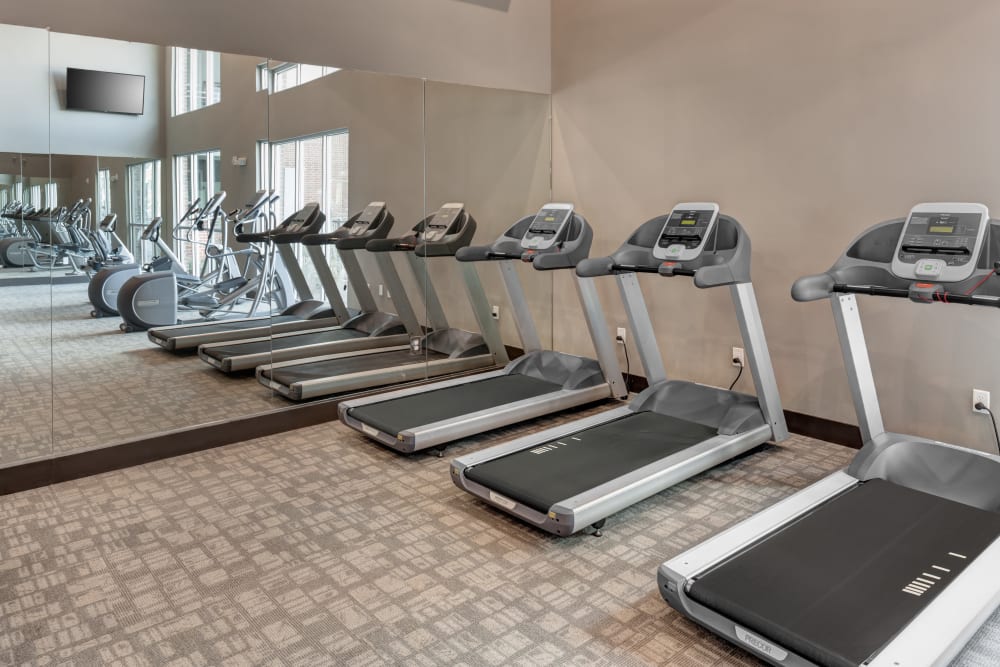Fully equipped fitness center at Anatole at the Pines in Conroe, Texas