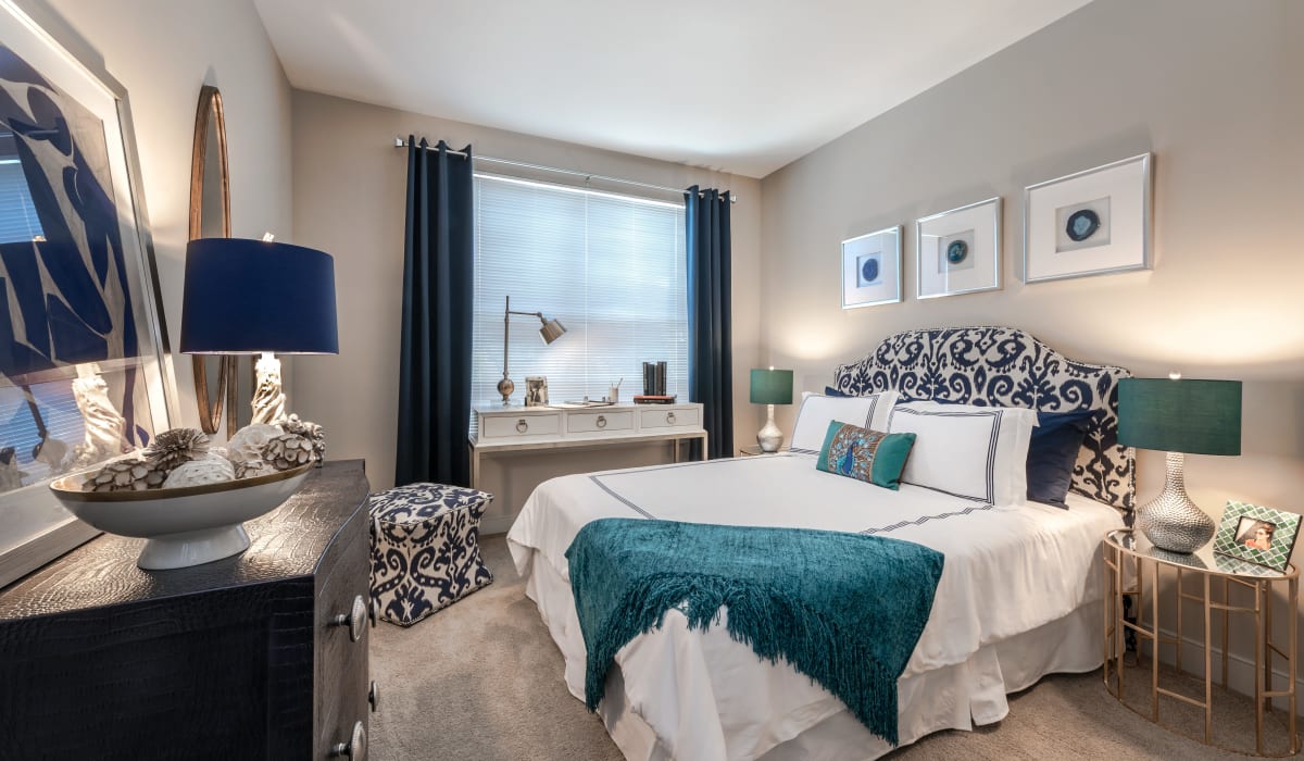 A spacious model bedroom at Attain at Quarterpath, Williamsburg, Virginia