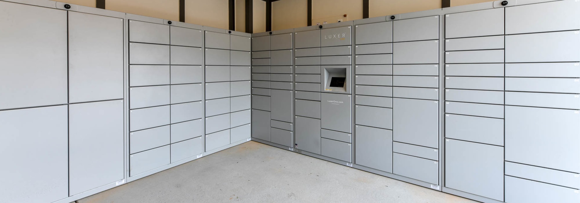 Package lockers at Somerset in McDonough, Georgia