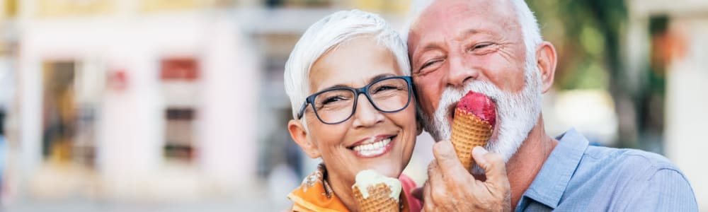 Residents eating ice cream near Danbury Commons in Danbury, Connecticut