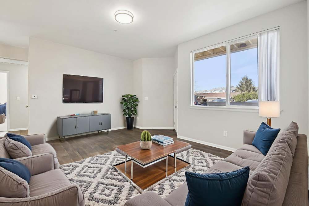 AI furnished apartment living room at Creekstone Apartments in Greeley, Colorado
