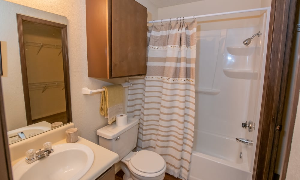Bathroom at Aspen Park Apartments in Wichita, Kansas