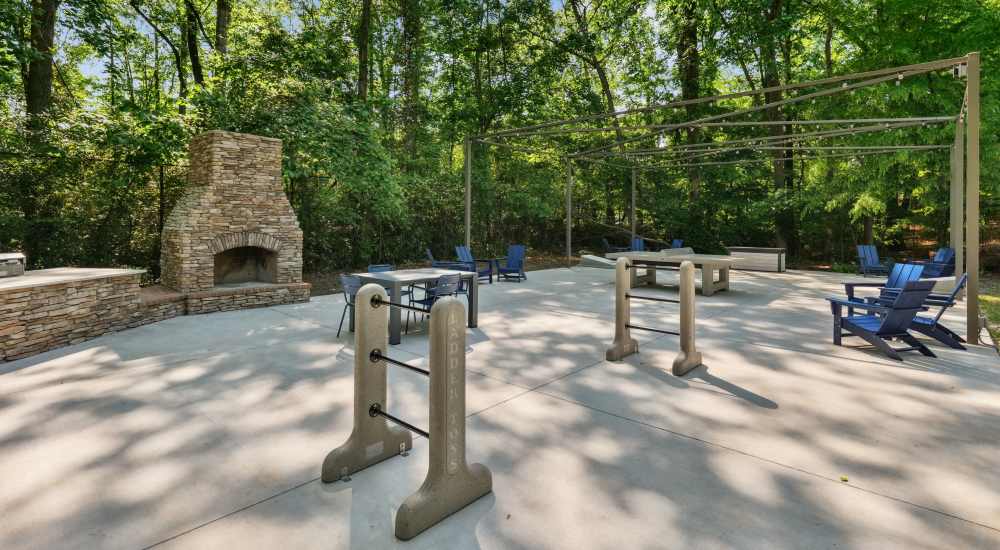 Outdoor dining area for the residents at Stillwater in Charlotte, North Carolina