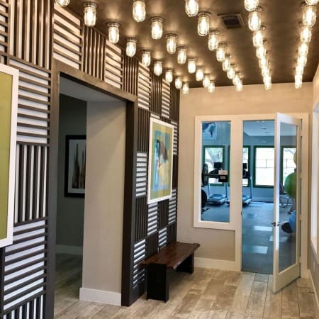 Entrance to the state-of-the-art fitness center at Creekside at Kenney's Fort in Round Rock, Texas