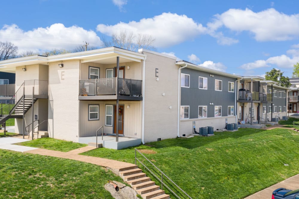 Private patio at Gibson Creek Apartments in Madison, Tennessee