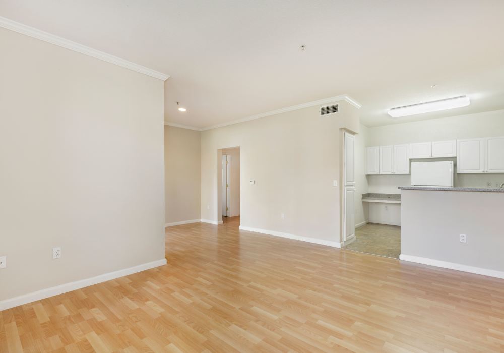 Unfurnished living room at Park Hacienda Apartments in Pleasanton, California