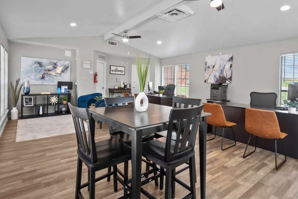 Leasing office interior at Parkwood Square in Arlington, Texas