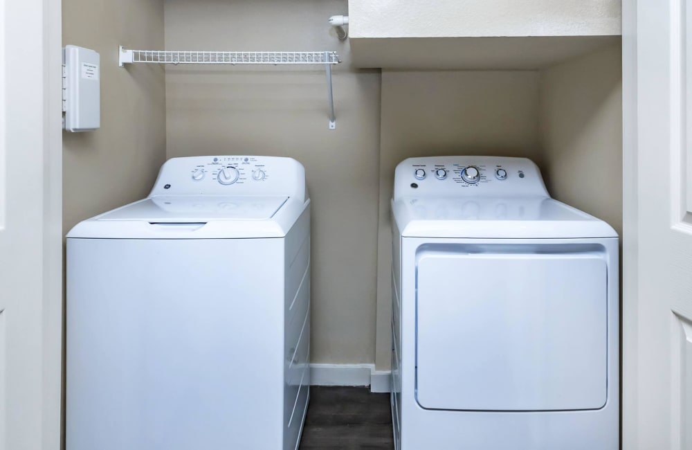 Washer and dryer hookups at Lotus Village in Austin, Texas