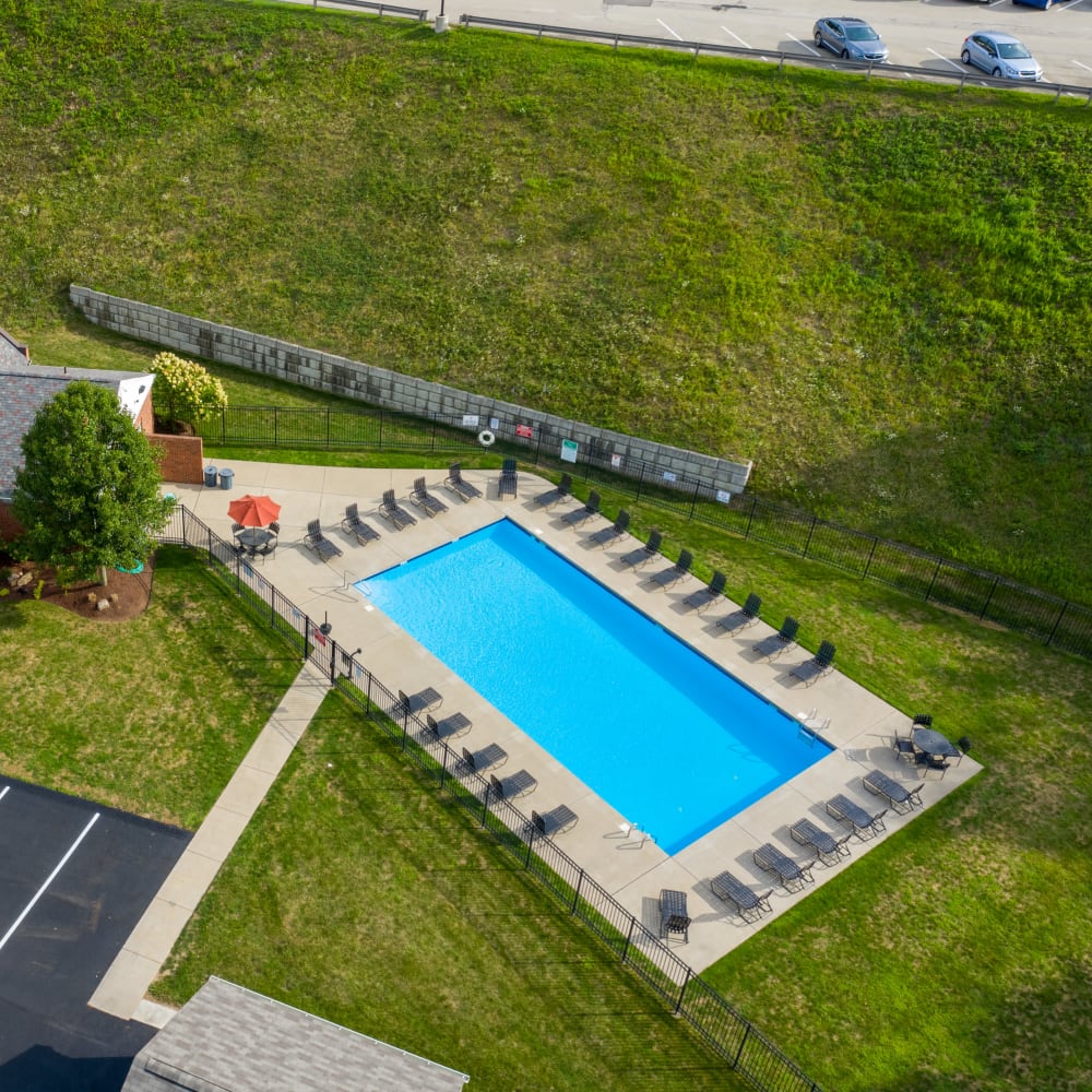 Swimming pool with lounge chairs at Parkside Estates, Canonsburg, Pennsylvania