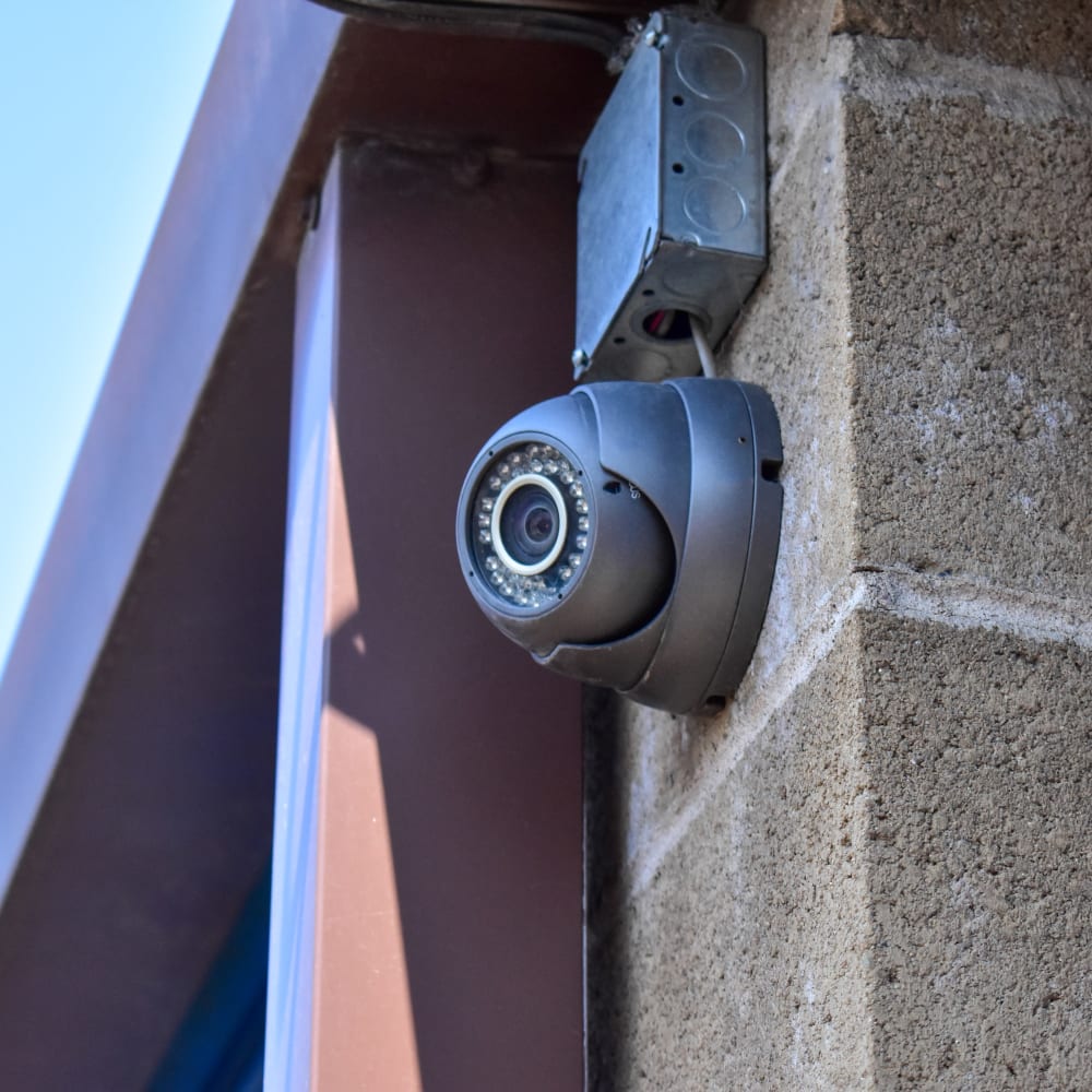 A video surveillance camera at STOR-N-LOCK Self Storage in Riverdale, Utah