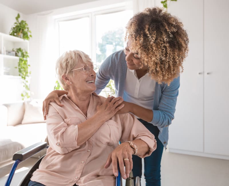 Staff assisting resident at Towerlight in St. Louis Park, Minnesota