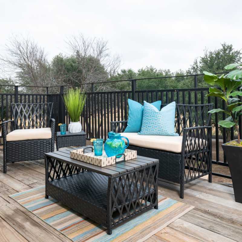 Private patio at The Quorum At Trophy Club in Trophy Club, Texas