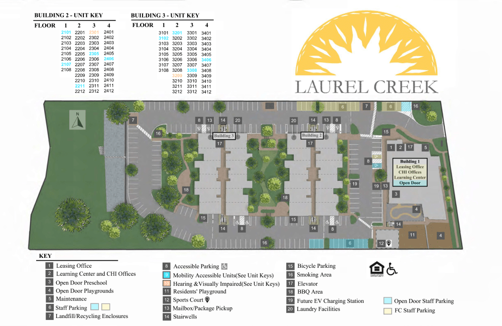 Site map of Laurel Creek Apartments in Austin, Texas