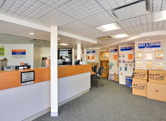 Leasing office at A-1 Self Storage in Oceanside, California
