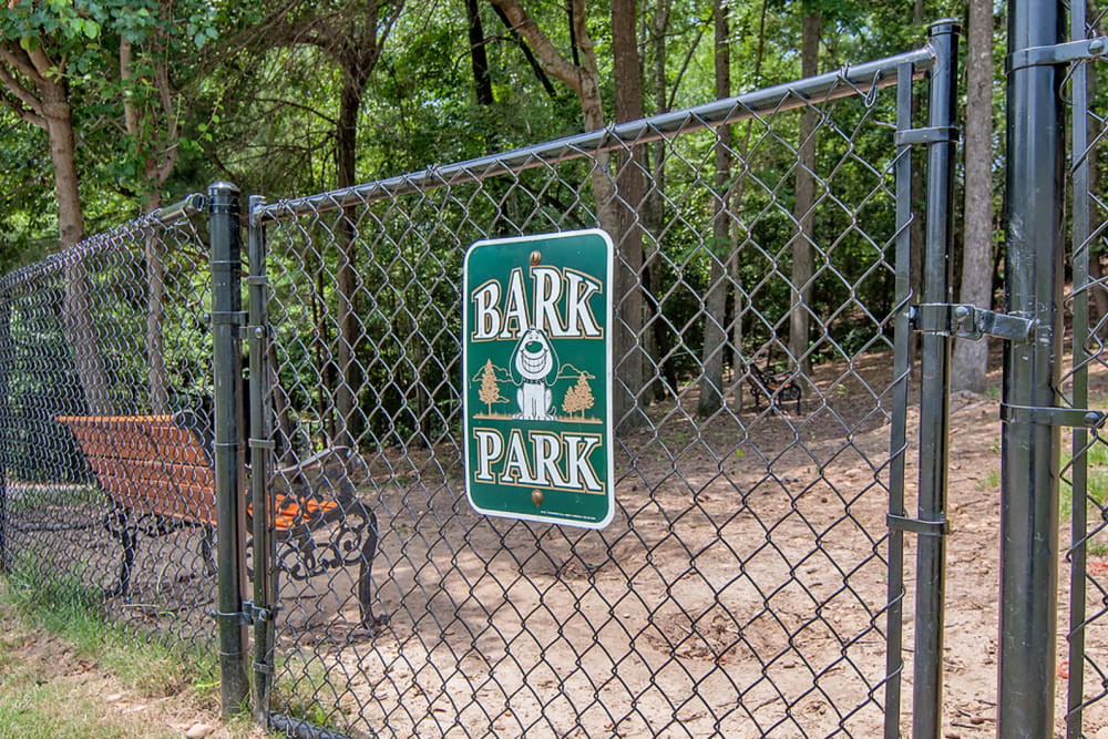 Dog park gate at Greenleaf Apartments in Phenix City, Alabama