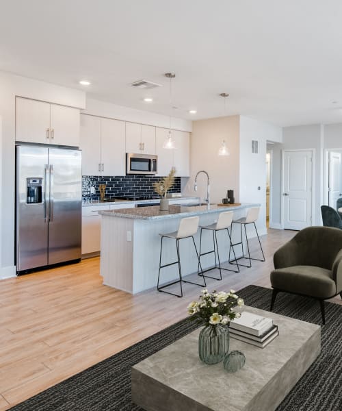 Modern appliances in an apartment kitchen at The Aubrey in Tempe, Arizona