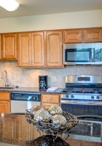 Kitchen with ample counter space at Haddonview Apartments in Haddon Township, New Jersey