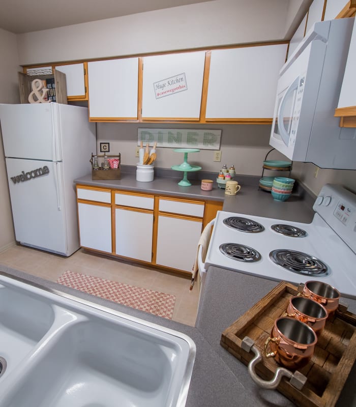 Kitchen at Crown Chase Apartments in Wichita, Kansas