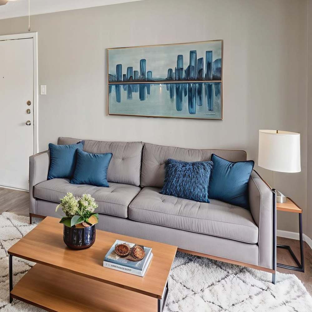 Living room at Sagamore Apartments in Benbrook, Texas