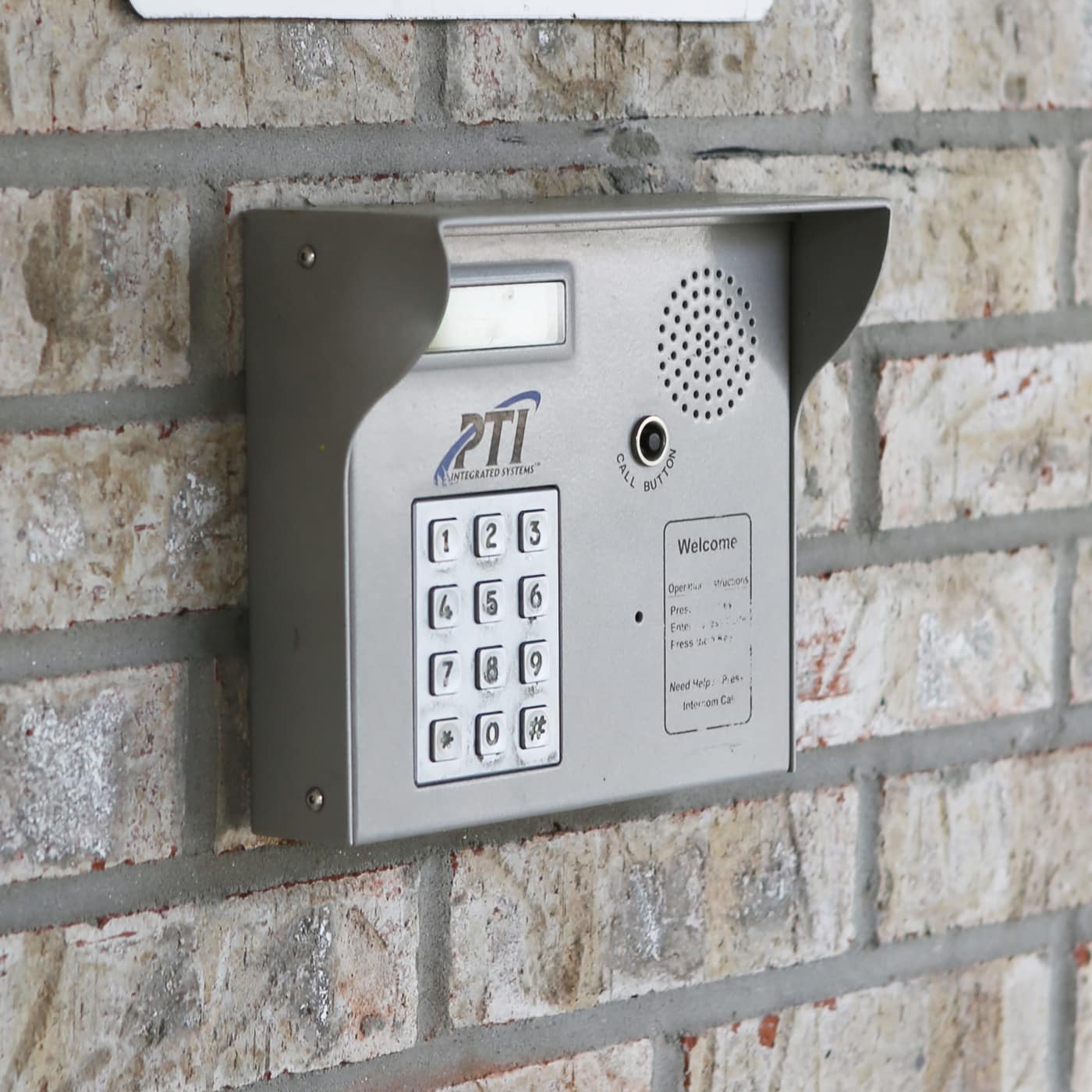 Keypad entrance to StoreSmart Self-Storage in Buford, Georgia