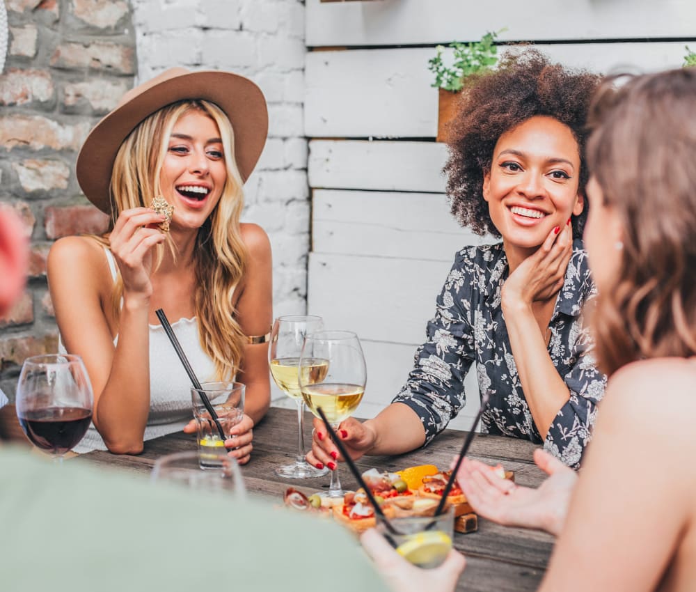 Resident friends out for drinks and appetizers near Sofi Berryessa in San Jose, California