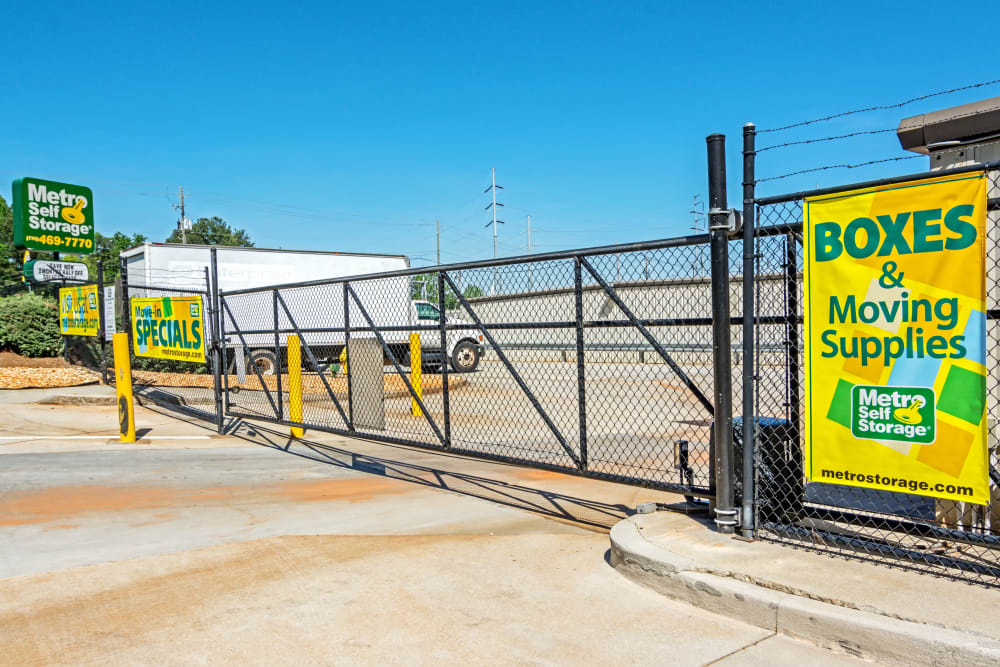 Access gate at Metro Self Storage in Stone Mountain, Georgia