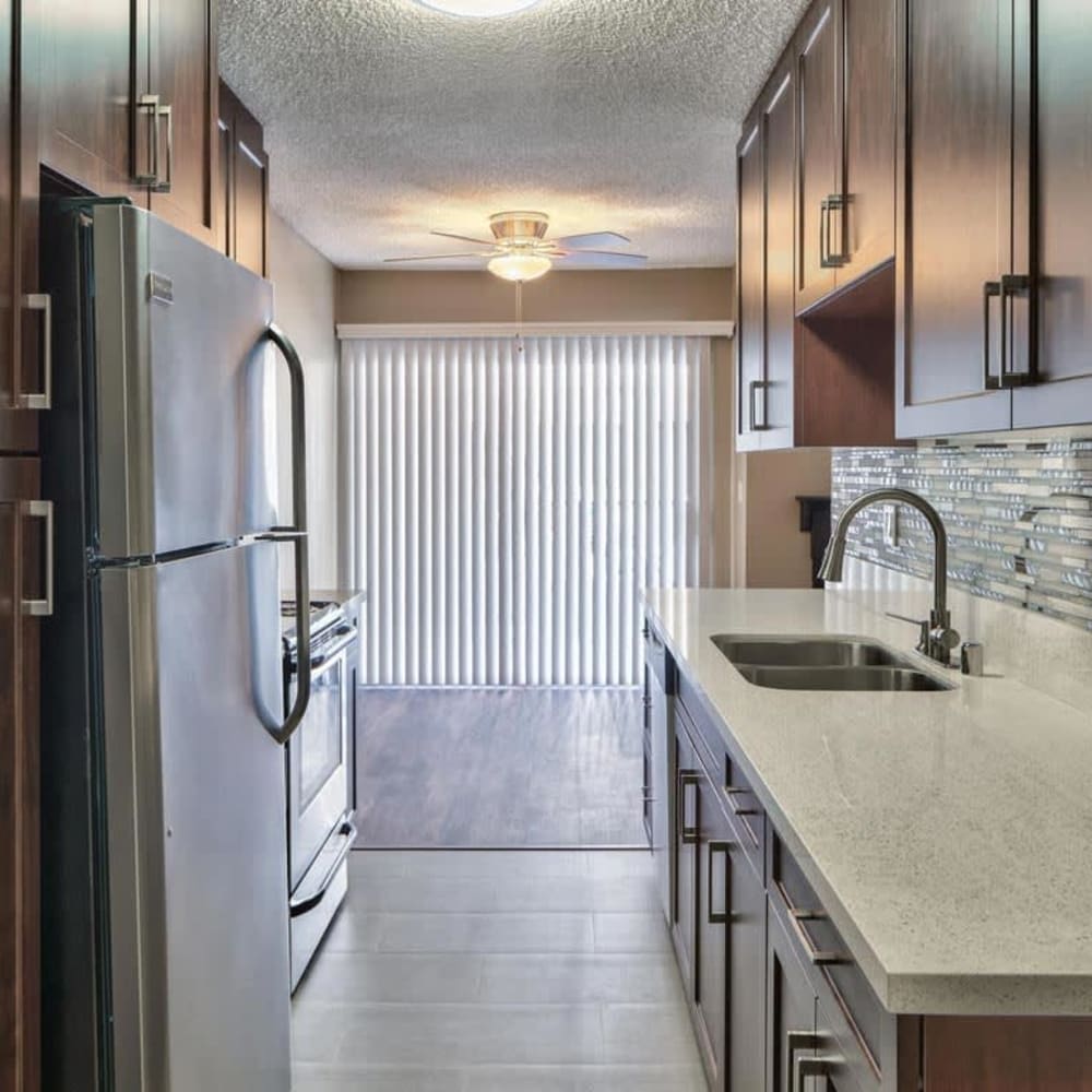 Kitchen The Astaire Apartments in Valley Village, California