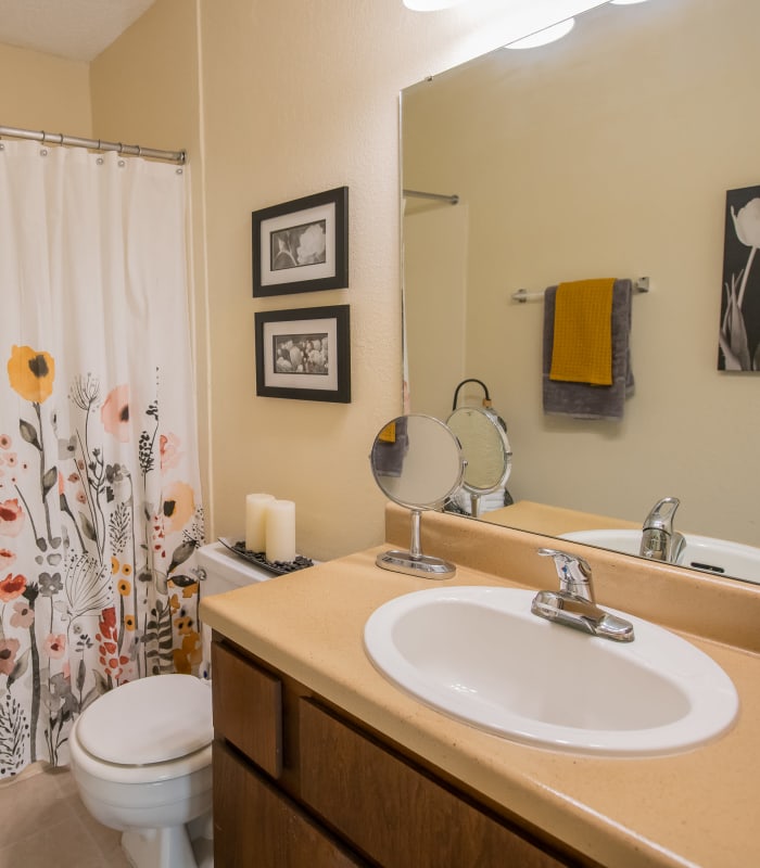 Bathroom at Sugarberry Apartments in Tulsa, Oklahoma