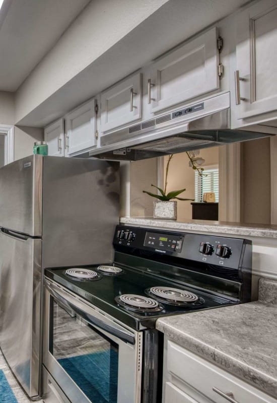 Modern fully equipped kitchen at Lakes at Lincoln in Greensboro, North Carolina