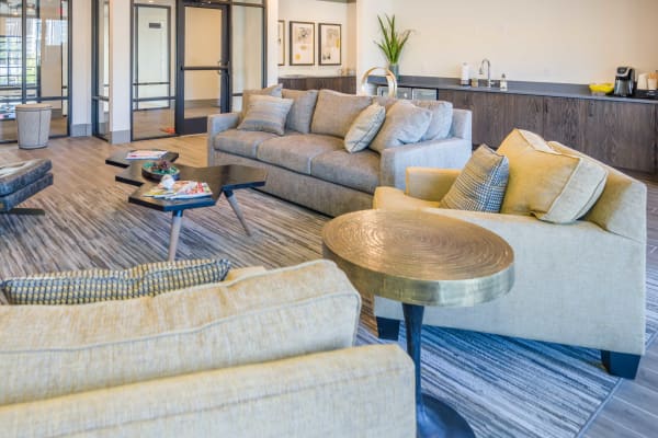 Large living room interior at Leigh House in Raleigh, North Carolina