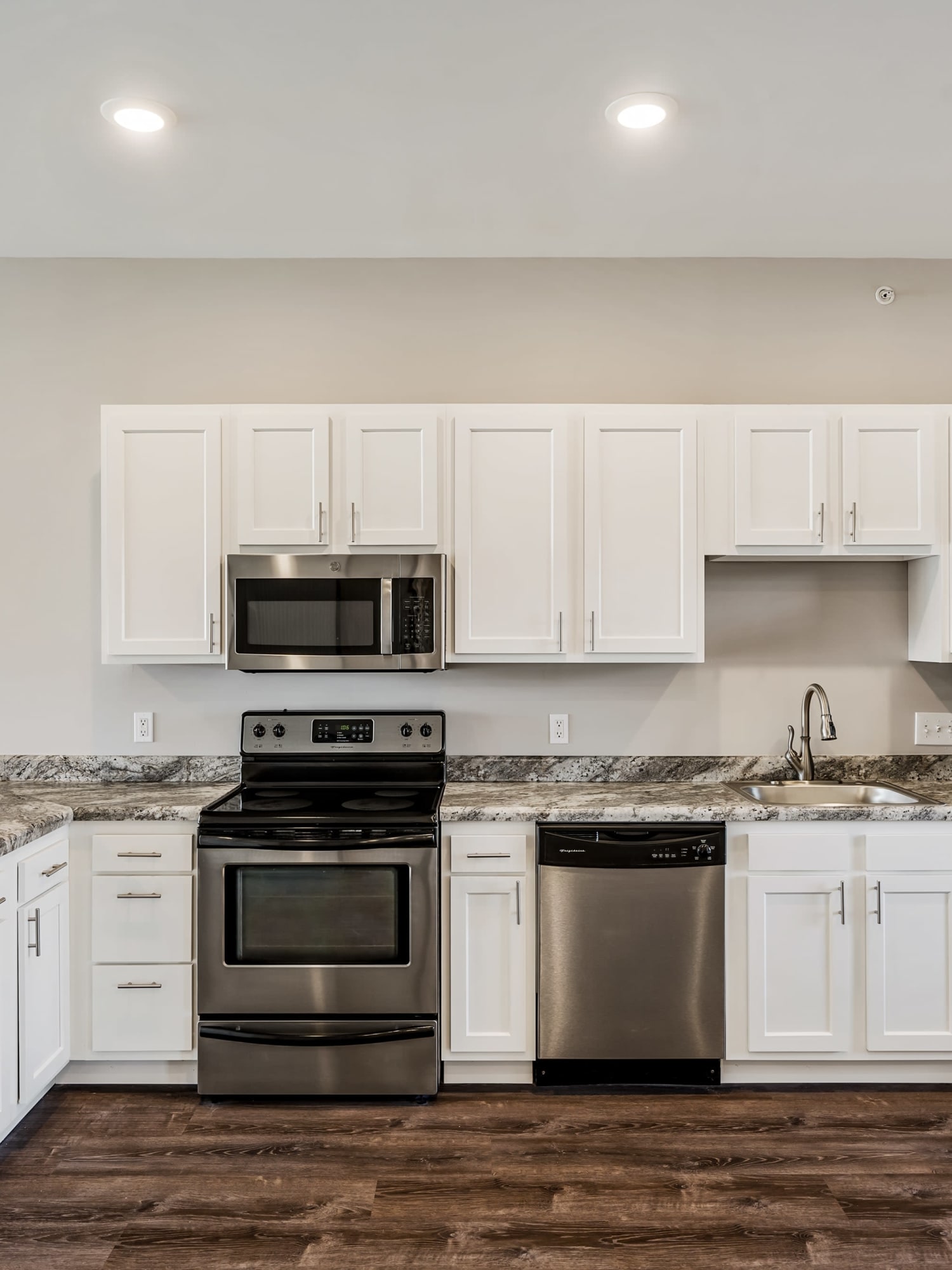 A spacious open-concept floor plan at Seminary Square Lofts in Covington, Kentucky