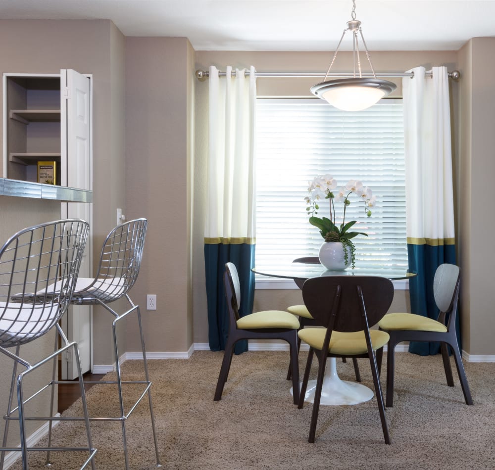 Dining area in a model home at Timbers at Tualatin in Tualatin, Oregon