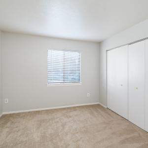 Bedroom of an apartment building at Twyckenham Apartments in Lafayette, Indiana