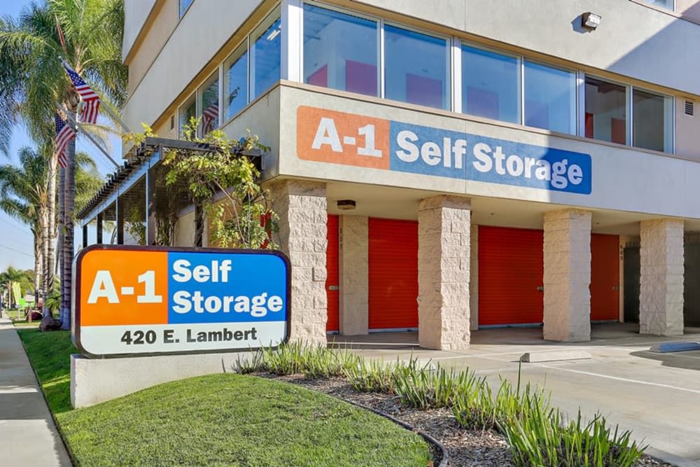 Outside of the A-1 Self Storage office in La Habra, California