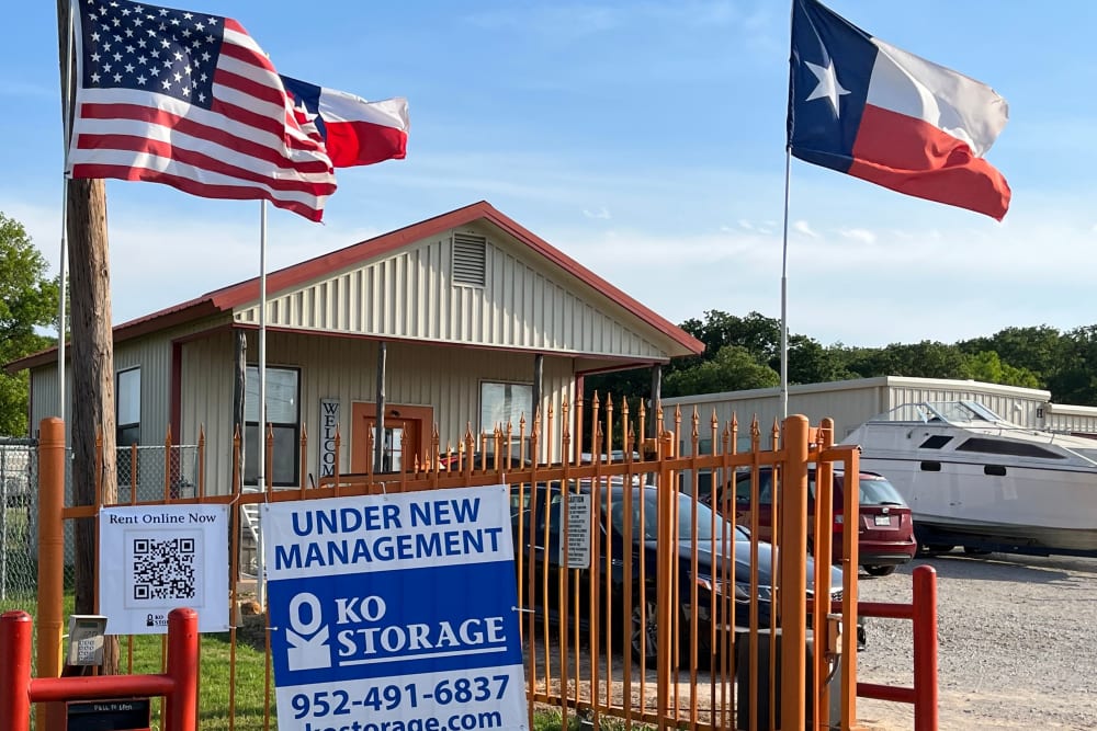 The KO logo for KO Storage in Mineral Wells, Texas.