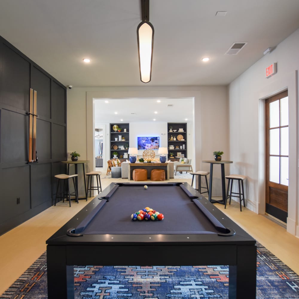 Billiards table in the clubhouse at The Archer In Acworth in Acworth, Georgia