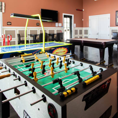 Activity space and game room at Stone Park in Lemoore, California