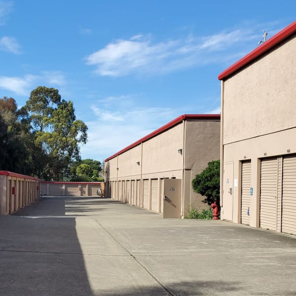 Outdoor drive-up storage at StorQuest Self Storage in Vallejo, California