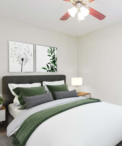 Bedroom at Courtyard Apartments in Columbia, Missouri