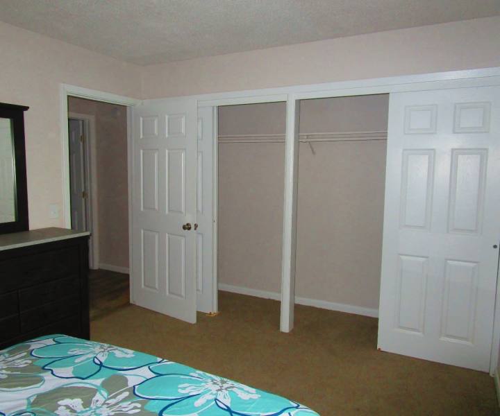 Bedroom with walk-in closet at Citron in Omaha, Nebraska 