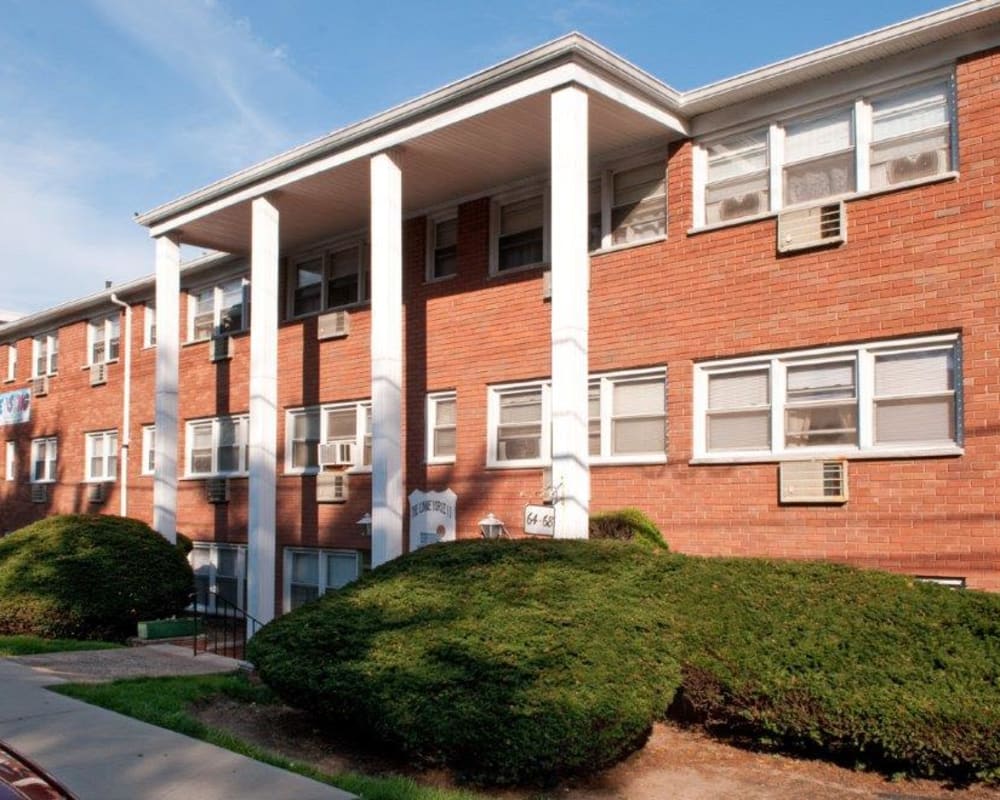 Front entrance at Lynn York Apartments in Irvington, New Jersey