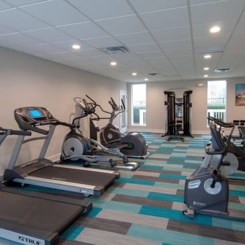 Fitness center at Amber Grove Apartments in Marietta, Georgia