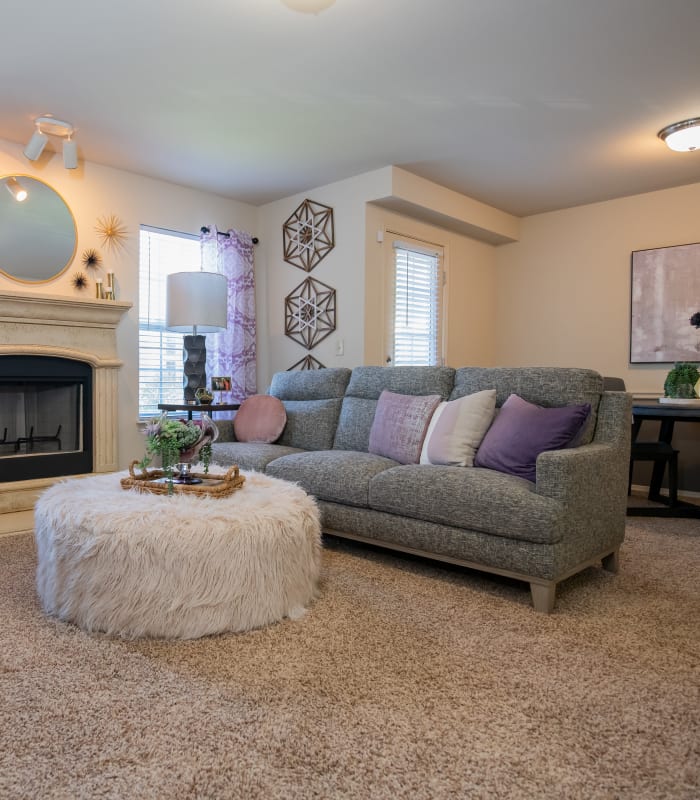 Spacious living room at Coffee Creek Apartments in Owasso, Oklahoma