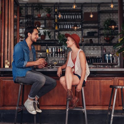 Residents enjoying drinks at a local bar near Sofi Danvers in Danvers, Massachusetts