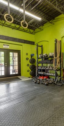 Fitness center at The Lofts Of Greenville in Greenville, South Carolina