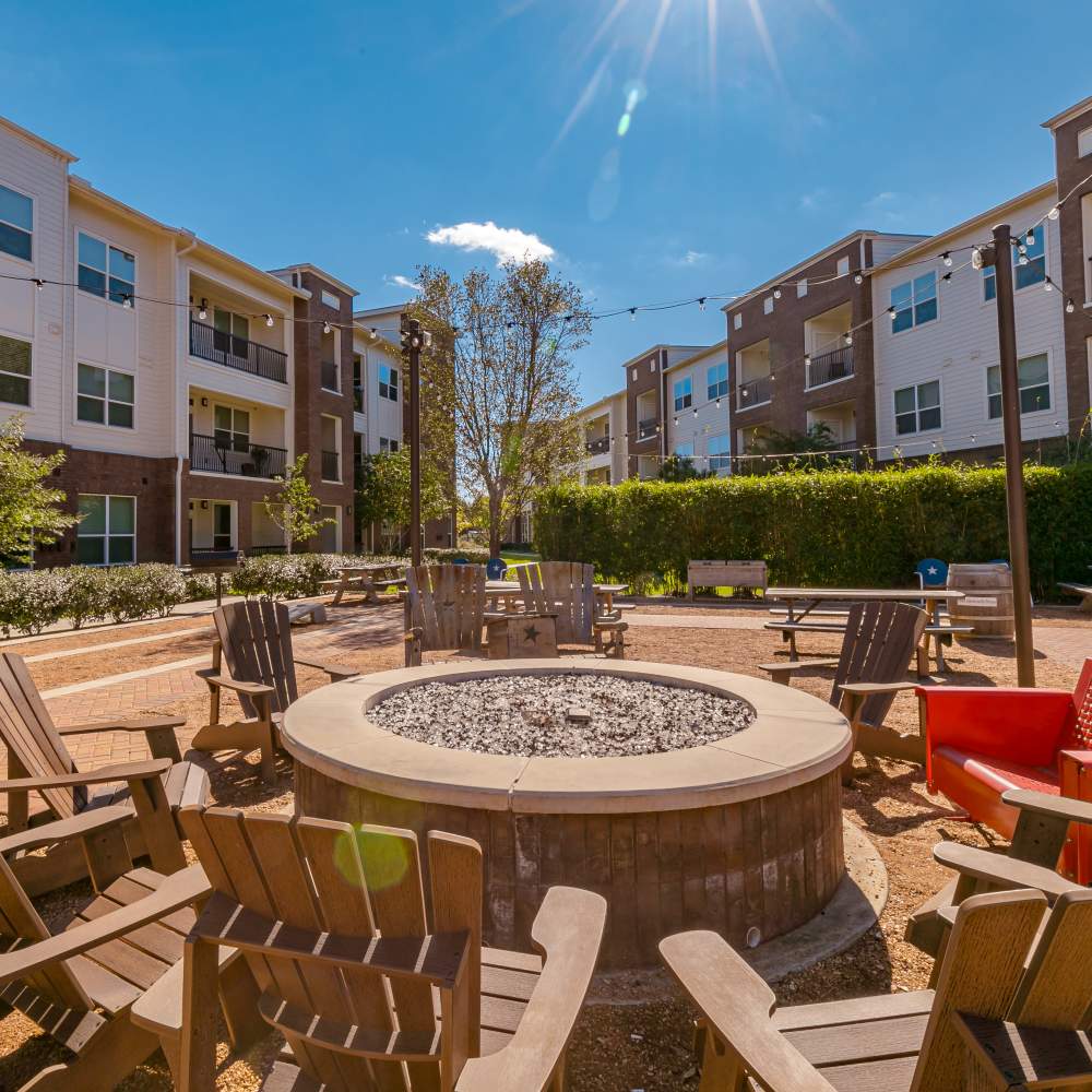 Outdoor firepit at NOVU New Forest in Houston, Texas