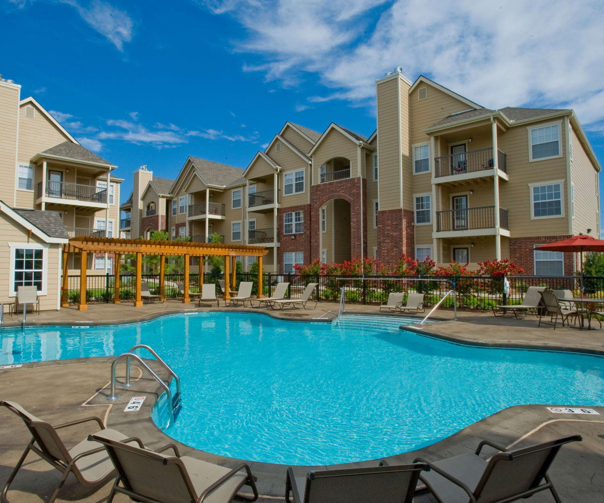 Resort style pool at The Park on Westpointe in Yukon, Oklahoma