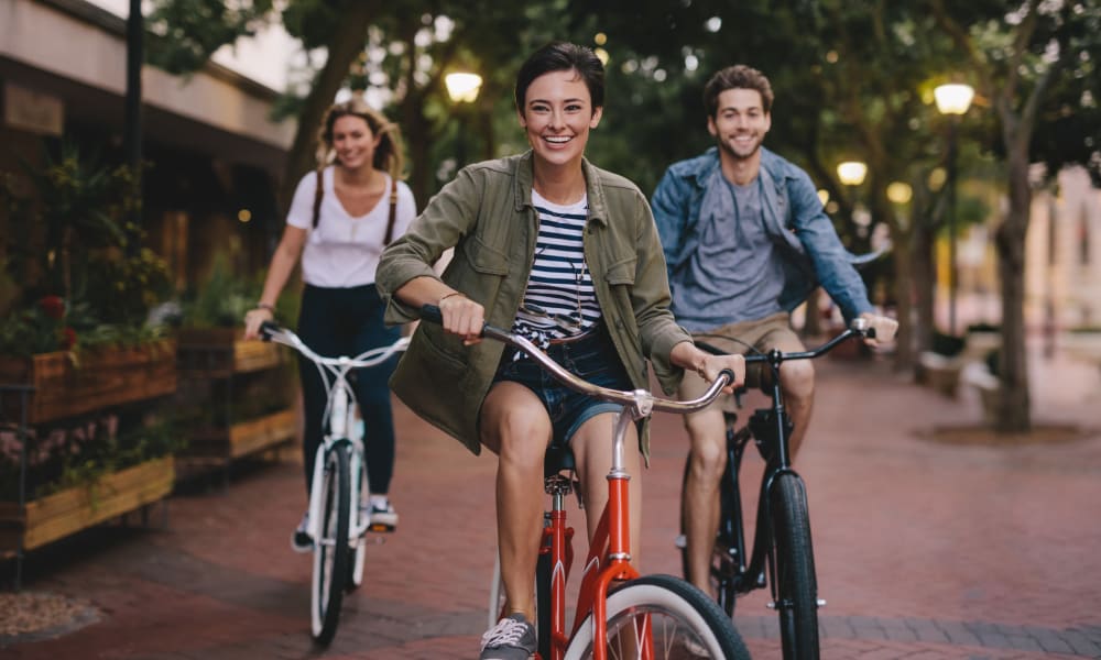 Residents biking near 20 Hawley in Binghamton, New York